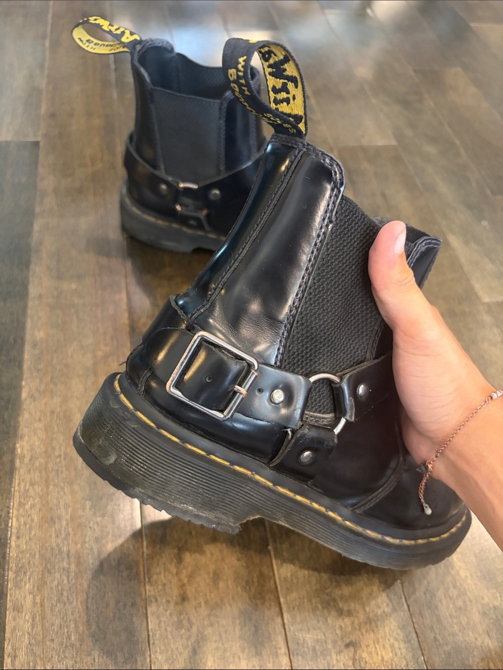 Dr. Martens Black Leather Harness Chelsea Boots - Picture 3 of 10